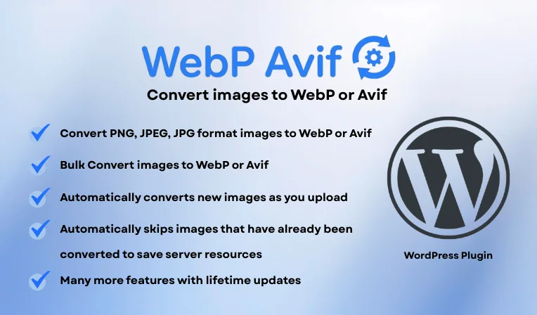 WebP & Avif Converter - WordPress Image Optimizer